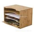 Bamboo File Organizer with Adjustable Dividers